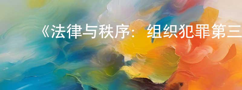 陈发学的动漫综艺大全,《法律与秩序:组织犯罪第三季》迅雷下载/在线观看-犯罪历史-美剧天堂